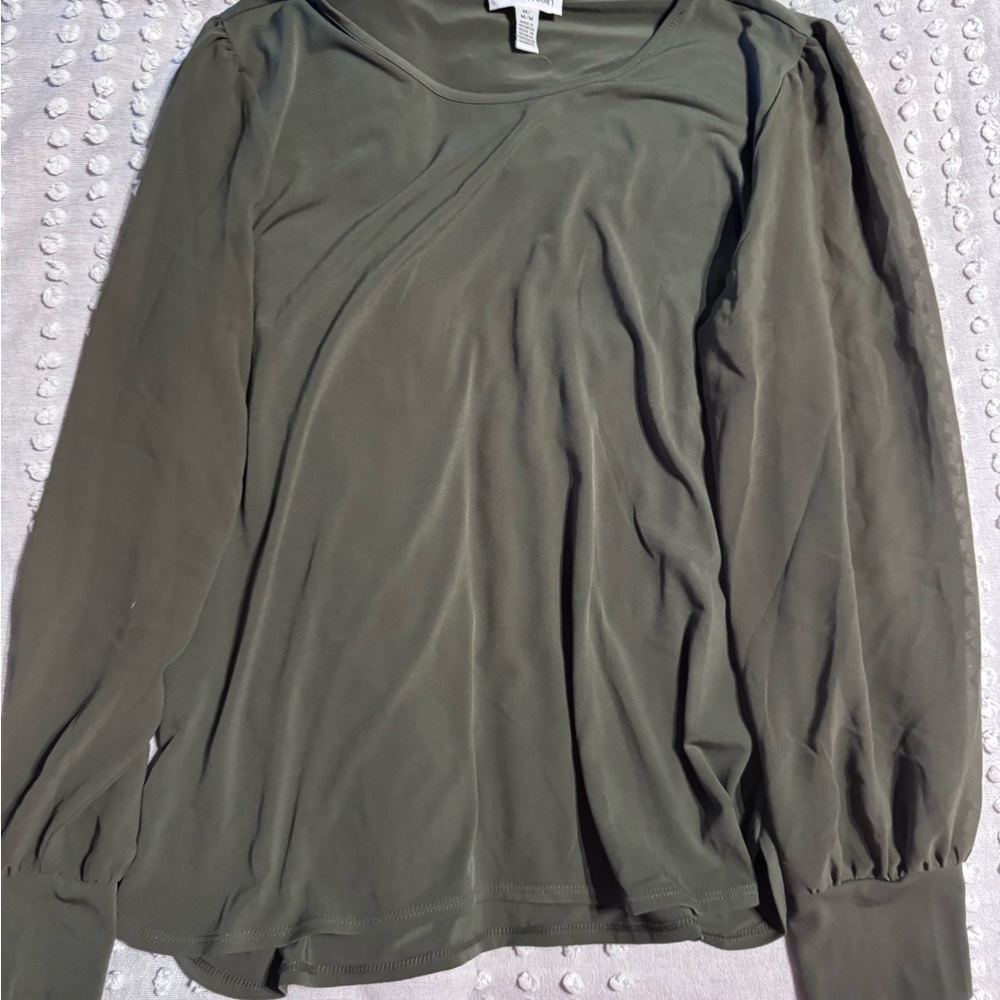 Calvin Klein Dark Green Long Sleeve Top